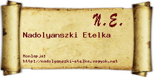 Nadolyanszki Etelka névjegykártya